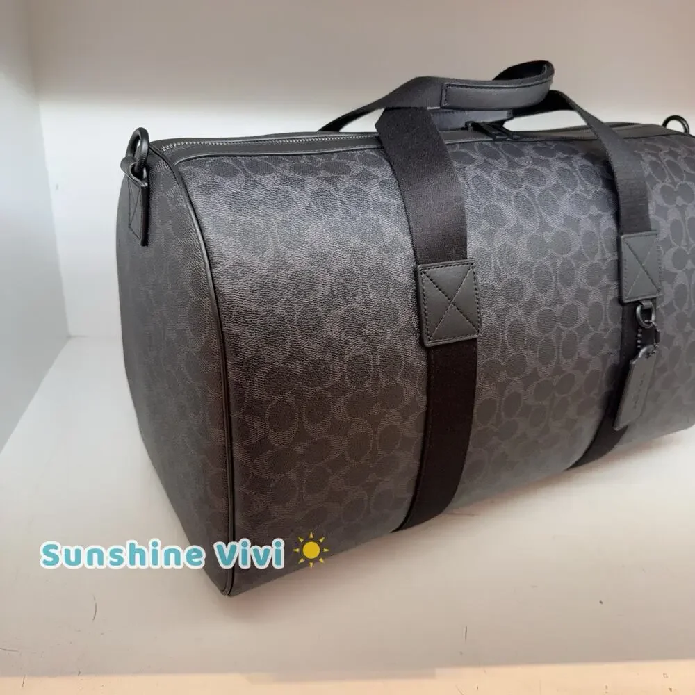 NWT Coach Explorer Duffle Bag 50 In Signature Canvas Black Signature Matte CFO61